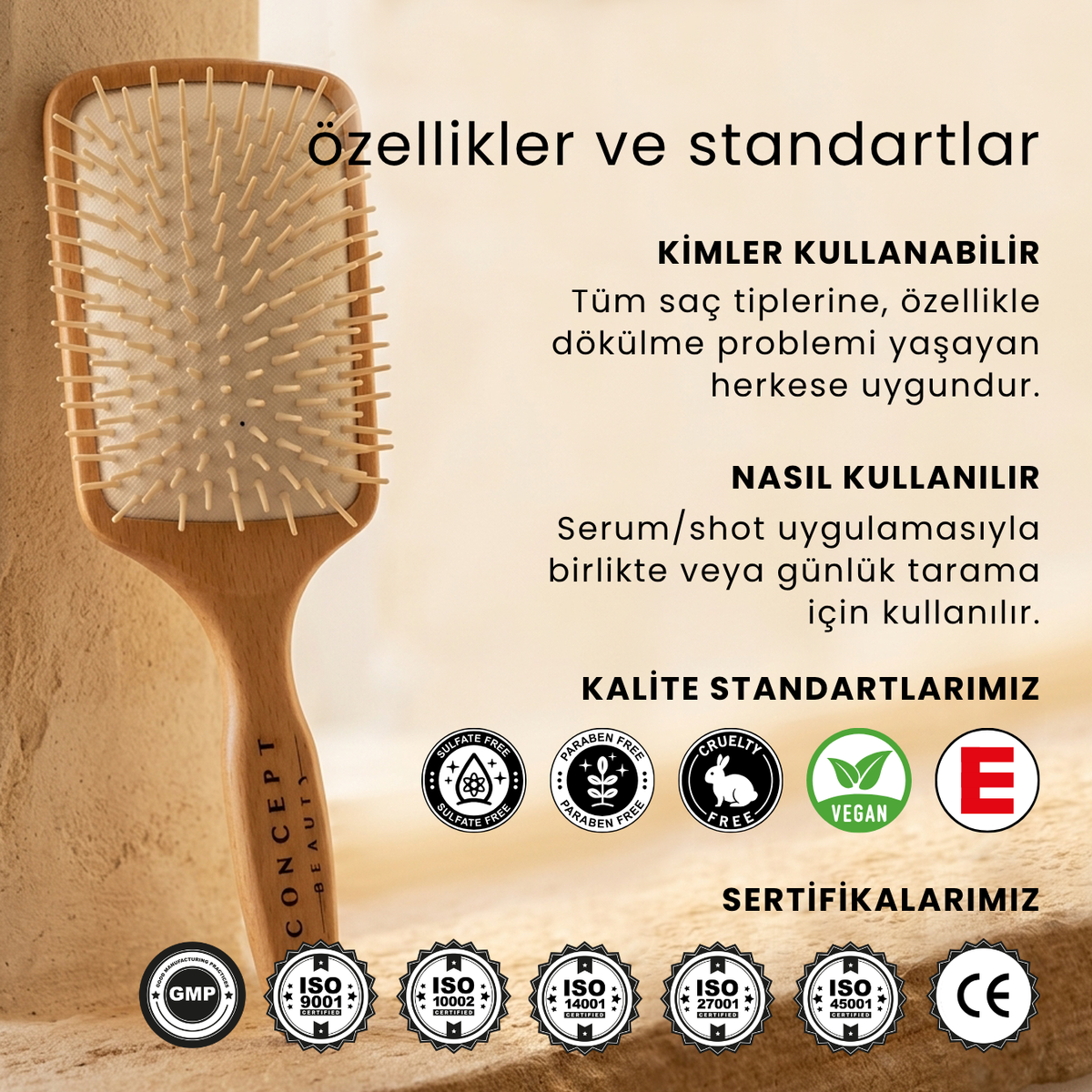 Dermoroller Etkili Saç Fırçası